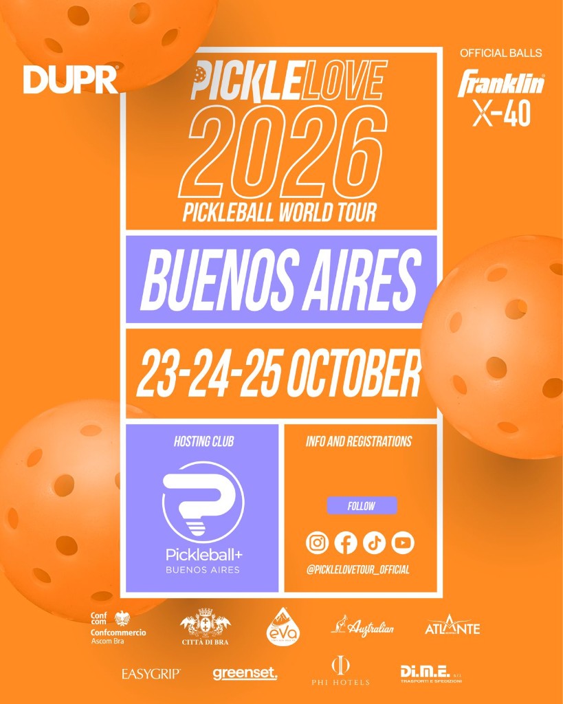 Flyer oficial Picklelove 2026 Pickleball World Tour Buenos Aires